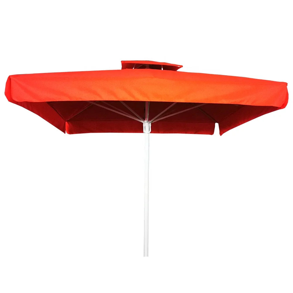 4x4M square shape double roof garden umbrella outdoor parasol