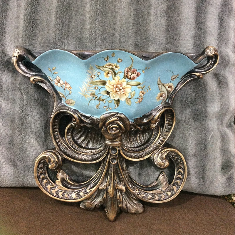 European vintage wall hanging vase living room wall atmosphere decoration Home wall decoration pendant flower pendant flower pot