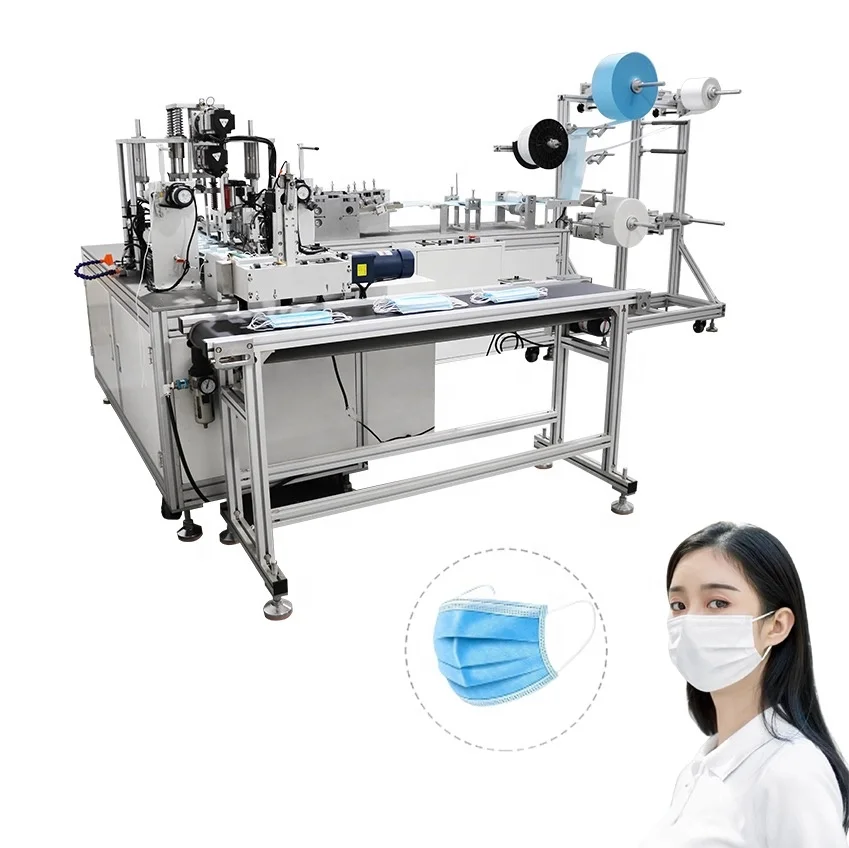 150 шт/мин полностью автоматическая машина для взрослых и детей медицинский 1 + 1 3ply по производству мадицинских масок хирургическая маска делая машину 3 слоя маска машина