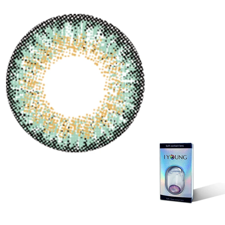 2021 самые горячие продажи 12 видов цветов Чистый желто Модные Контактные Линзы