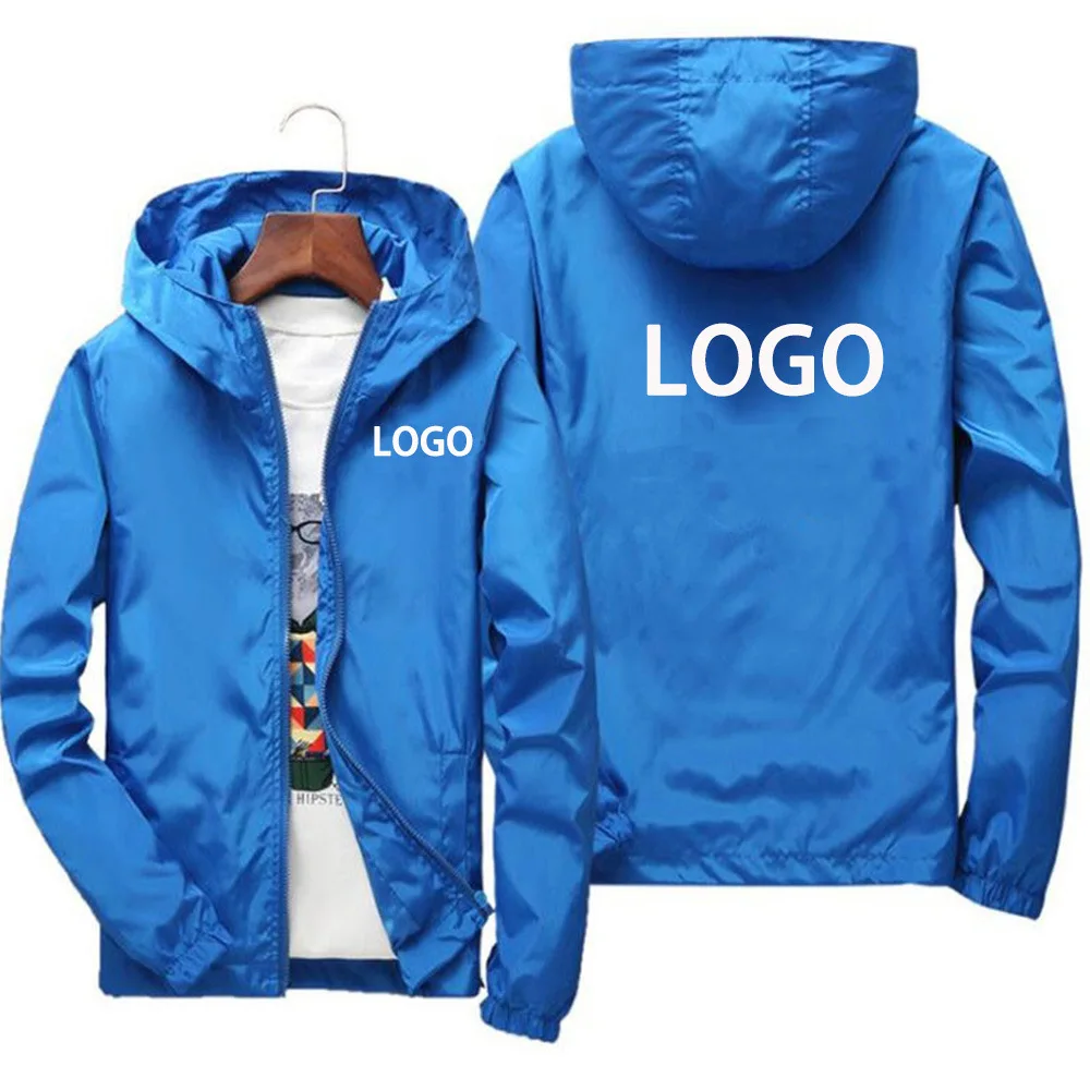 OEM Customized Logo Factory Wholesale Jacket Custom Windbreaker Clothing Black Casual Plain Waterproof Windbreaker Casual Jacket