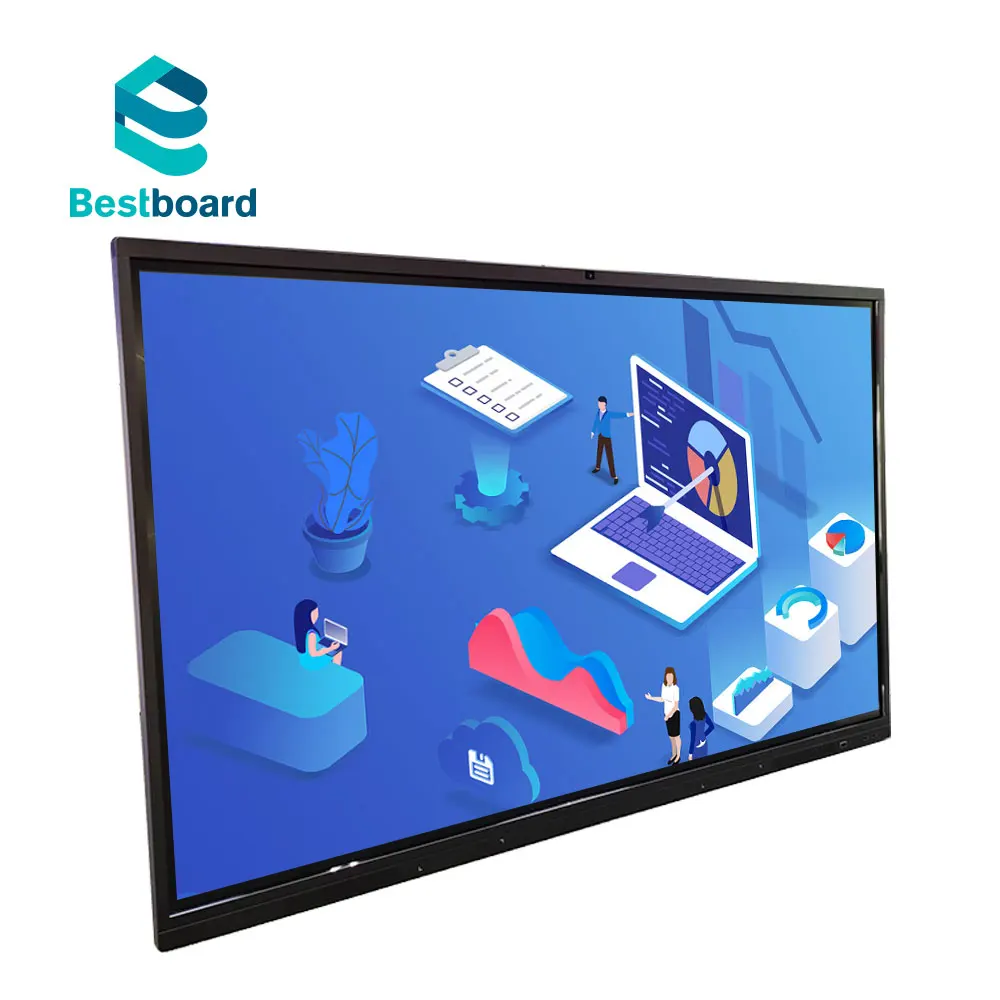 
Touch Screen Interactive Whiteboard Wifi Connected Digital Whiteboard 55 65 75 86 98 110 Inch Android 9.0 IR Touch Recognition 