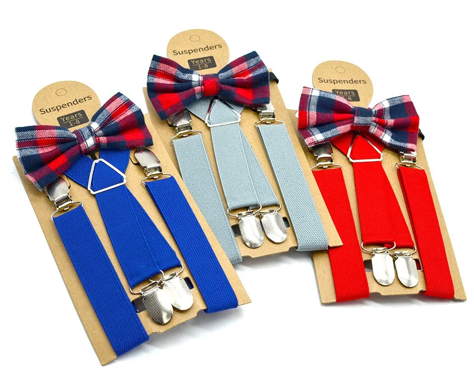 Boys Girls Suspender Bowties Set For Kids Wedding Bow ties Suspenders Baby Kids Bow Ties Braces Belt
