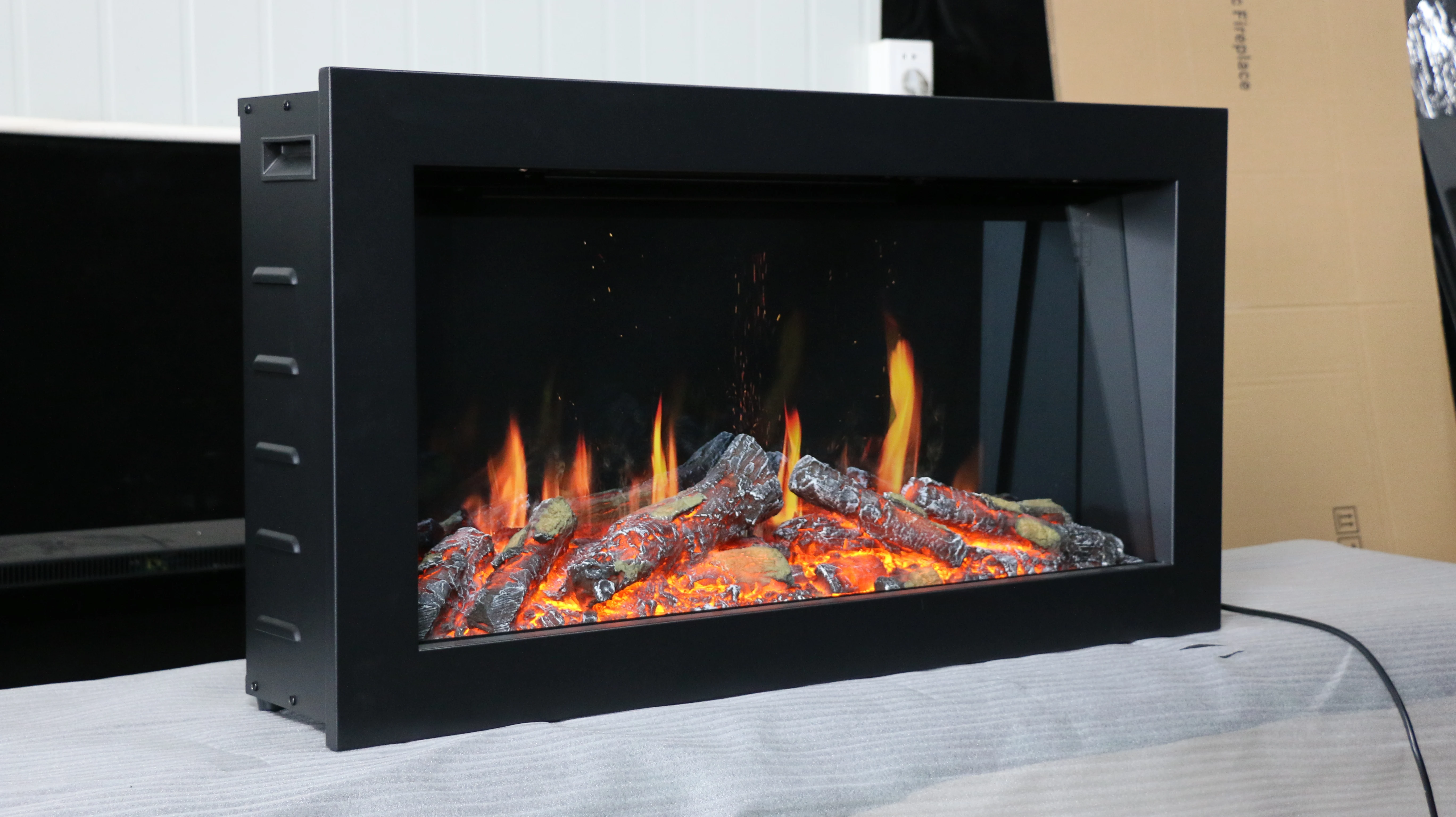 OEM  modern 5D electric fireplace heating LED Screen electric fireplace smart built in electric fireplace