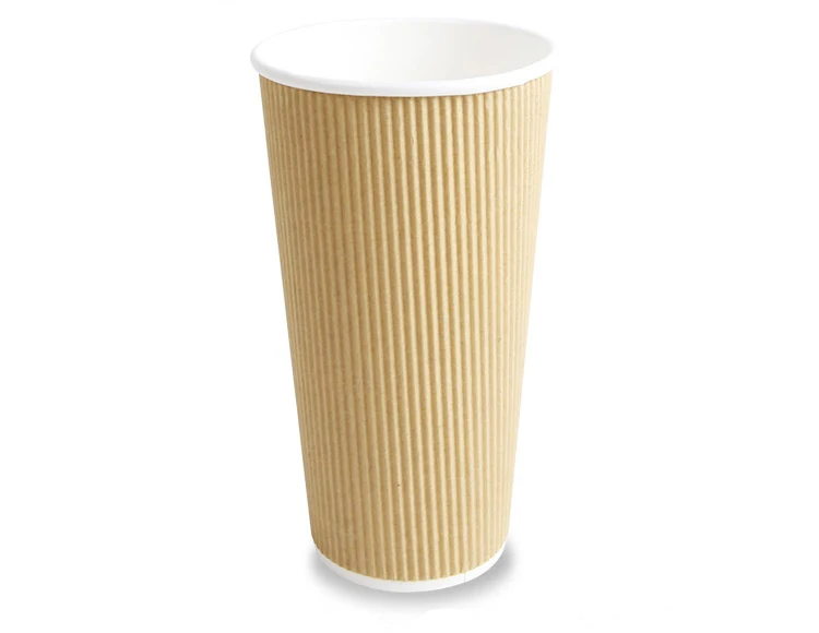 Cheap Custom Logo Printed Ripple Wall Disposable Healthy Paper Coffee Cup With Lids