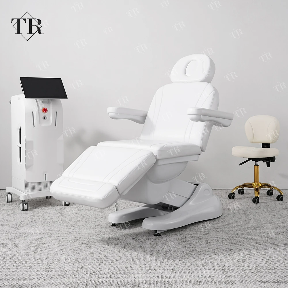 Turri Professional Reclining Chair For Beauty Salon Lifting Adjustable Massage Lounger White Aesthetic Chairs Electric