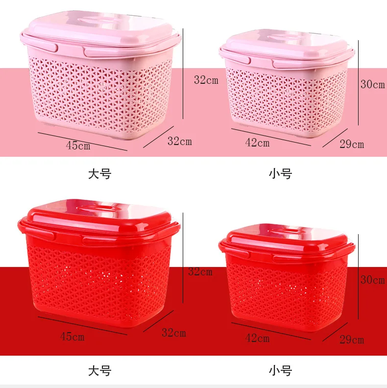 hot selling Multi-colorful New products kitchen plastic basket storage organizer basket with lid