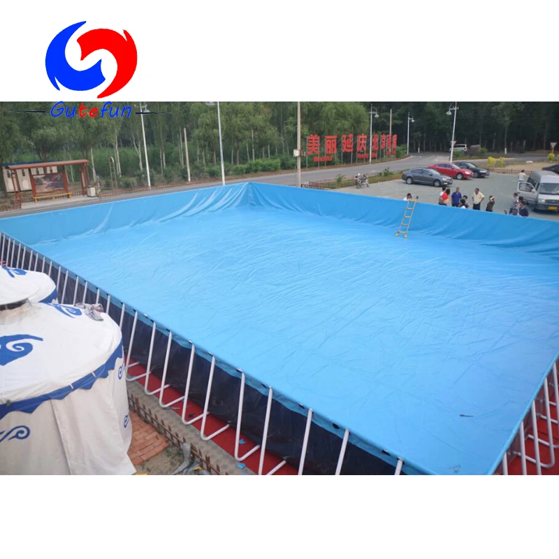 Large portable prefabricated steel metal wall 30m*15m*1.5m rectangular above ground swimming pool