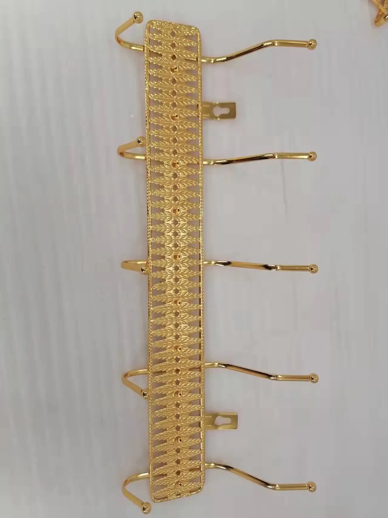 Golden Coat Rack Heavy Duty Wall Mounted Hat Towel Purse Robes Mudroom Bathroom Entryway Stainless Steel Metal Row Hooks