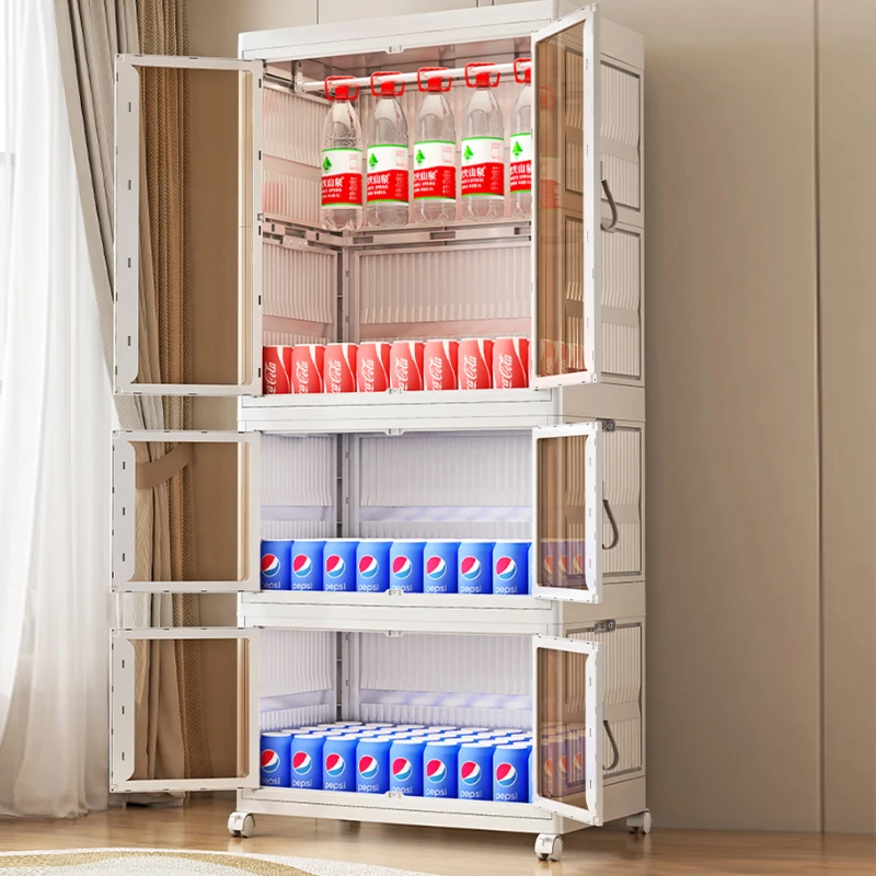 Customizable Closet Closet Cabinet, Large Size Multi-functional Closet Portable Magic Wardrobe with Five Cloth Hangers