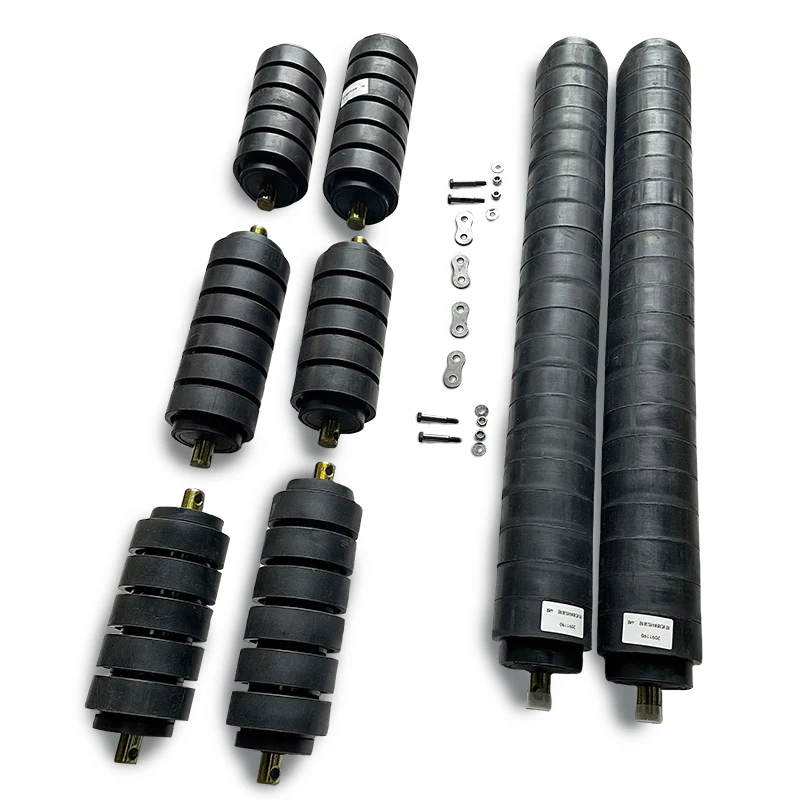 China Supplier Heavy Duty Roller Idlers For Conveyors Outside Rubber Coating Impact Roller
