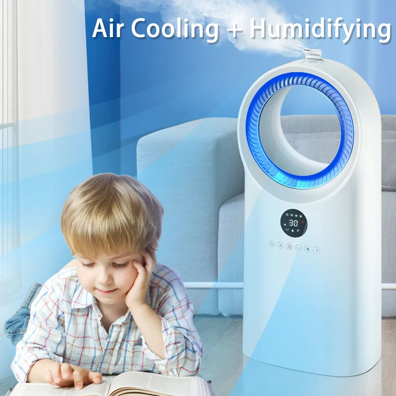 Intelligent Cooler And Humidifier Fan With 5L Water Tank Household Hepa Filter Bladeless Fan With Air Purifier