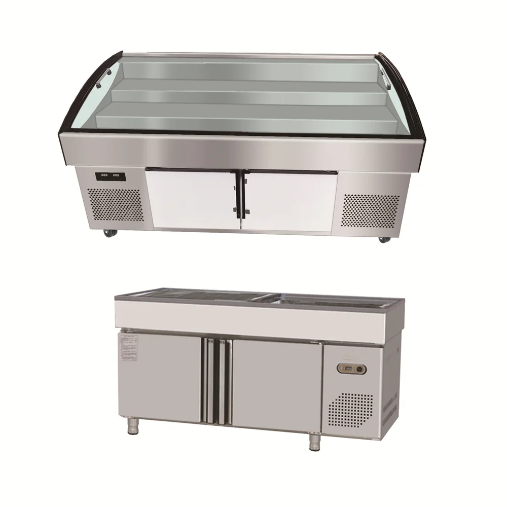 sliding door horizontal freezer big capacity commercial solar All copper steel pipe freezer 398