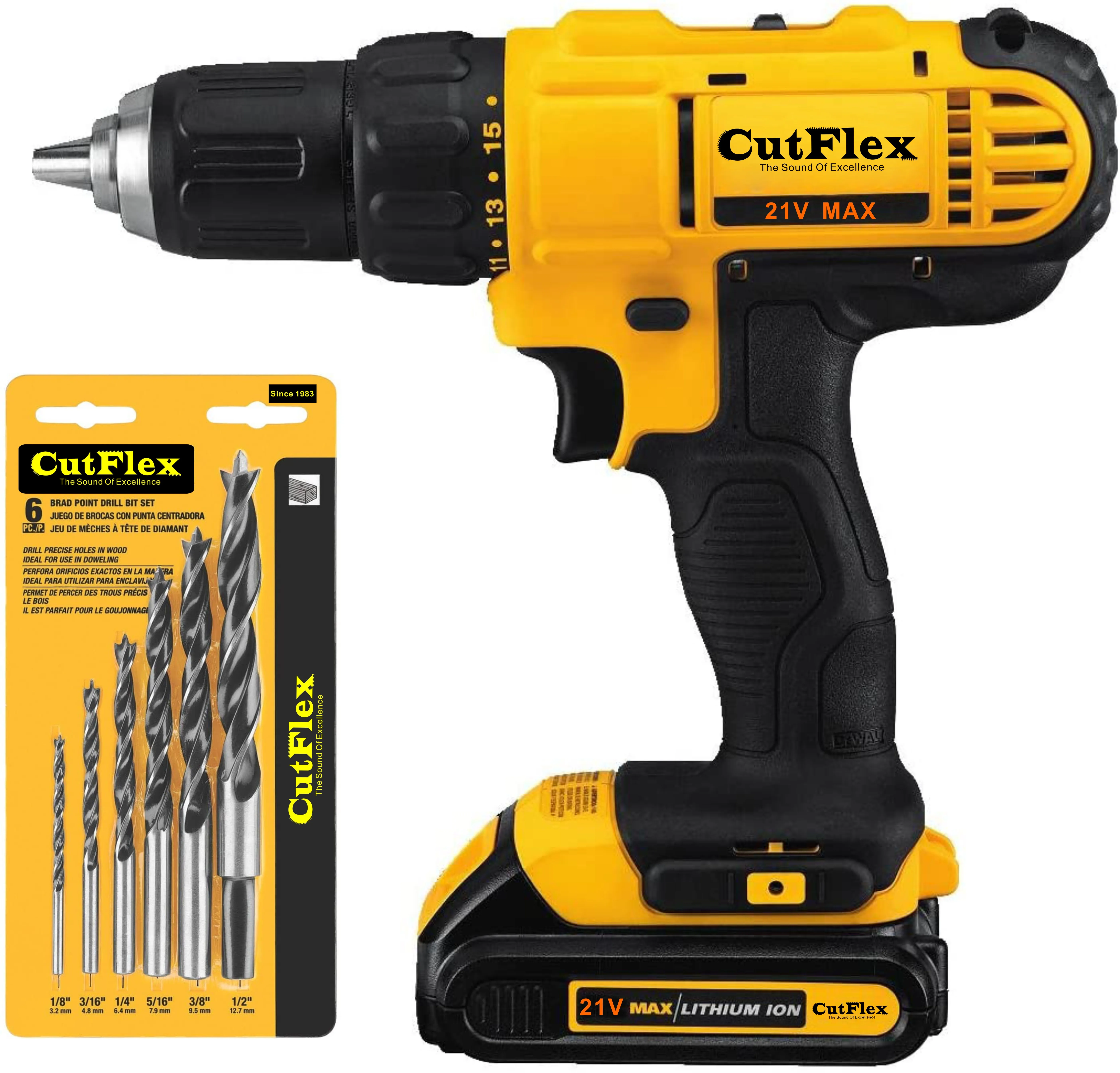 CUTFLEX 1912 Household Tools Kit Battery Power Tools Set 18V Cordless Impact Drill Electric Power Tools Charger Motor
