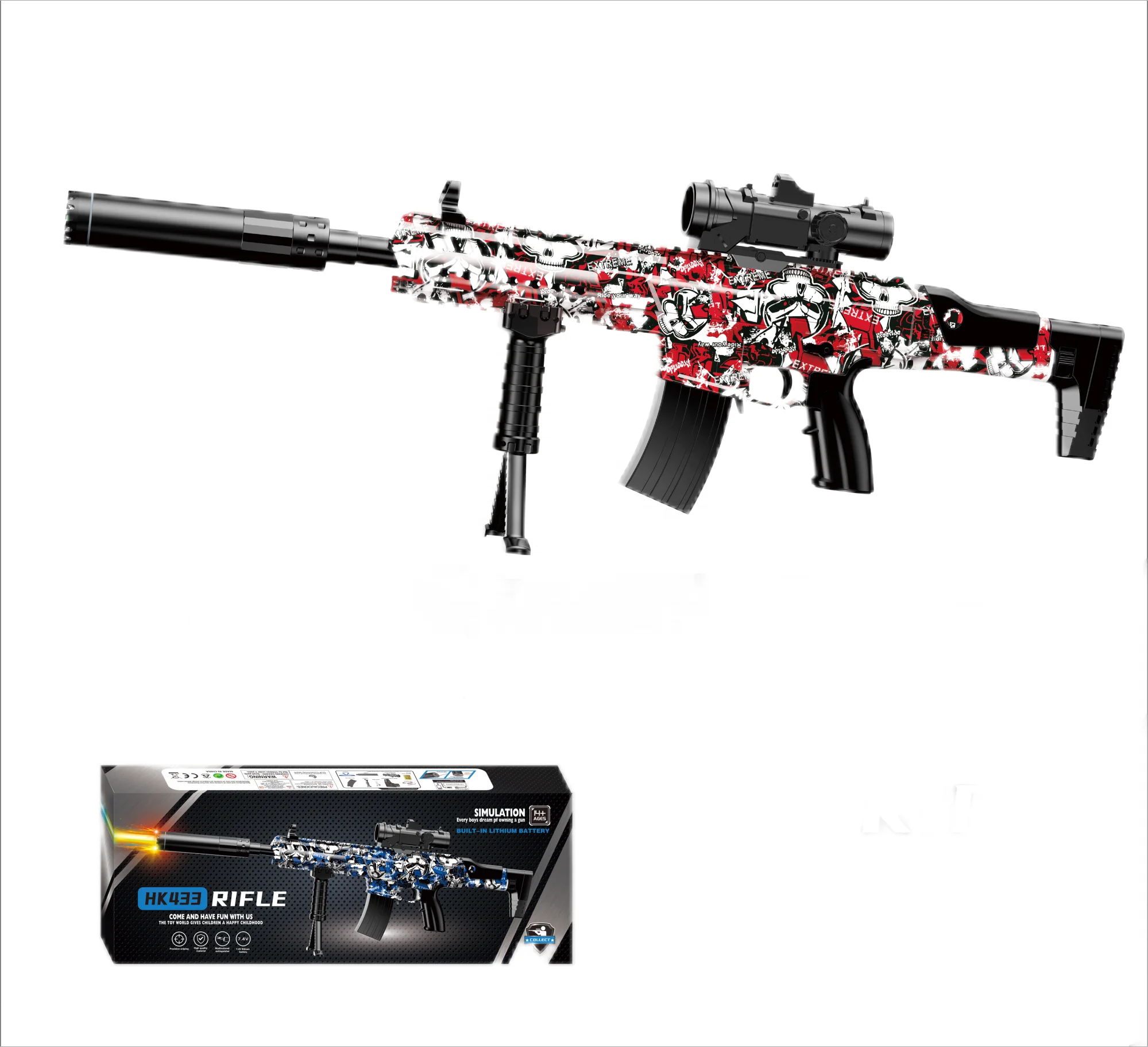 Low MOQ Toy Rifle Gun Water Gel Electric Blaster Gun M4A1 Gel Blaster HK433 Gel Blaster Shotgun