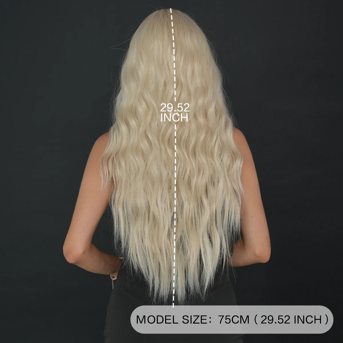 613 Light Blonde Extra Long Curly Wig Middle Part Super Long Body Wave Wig Synthetic Fibre Hair Wig for Daily Cosplay 30 Inch