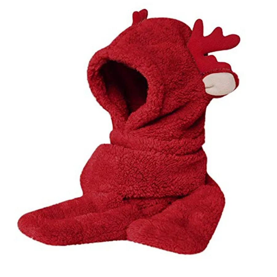 Z163 Ultra Skin Friendly Child Long Plush Christmas Scarf Adjustable Polar Fleece Child Long Scarf