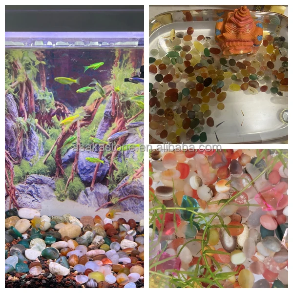 Natural red agate tumbled River stone Pebble gemstone chalcedony healing crystal decorative fish tank aquarium & flowers plants