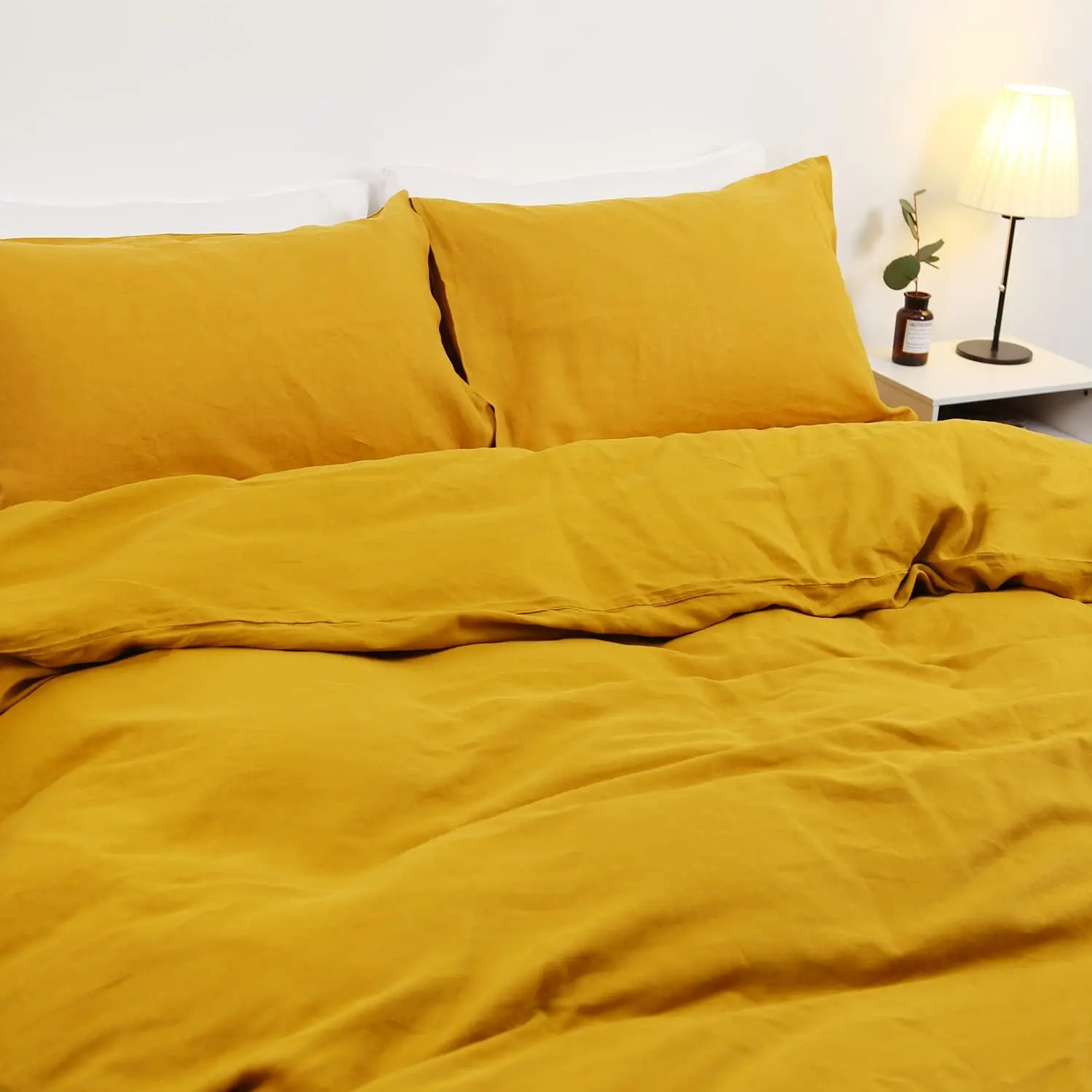 Wholesale 5 star reviews 100% linen bed sheet set luxury bedding duvet cover set for bed