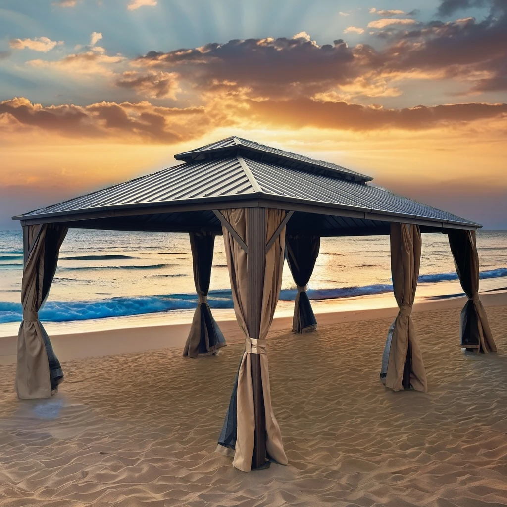 Wholesale Pavilion Gazebo with steel Frame Outdoor Garden Canopy Rattan for Weddings and Parties for Fall Season