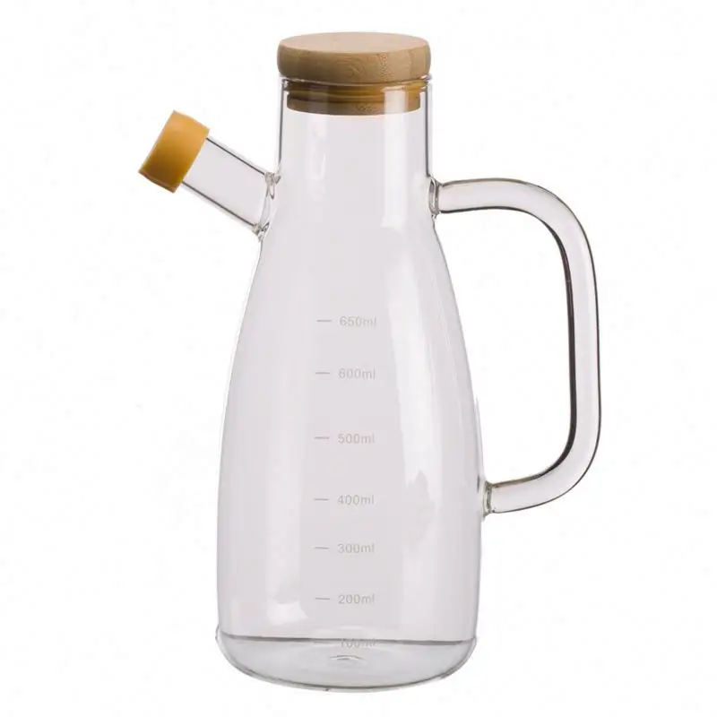 Home supplier Barware pyrex glass dispenser for cooking oil with silicone stopper