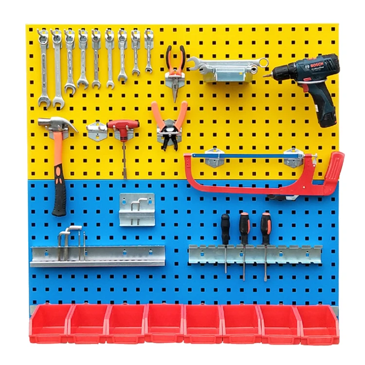 Metal Pegboard Garage Tool Board Storage Organizer Holder Tool Pegboard with Hooks