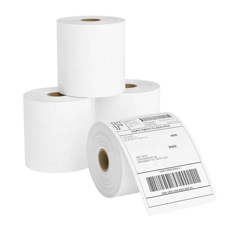 Source Factory Price 100x150mm Thermal Shipping Packaging Labels Wholesale 4x6 A6 Waterproof Blank Waybill Sticker Roll