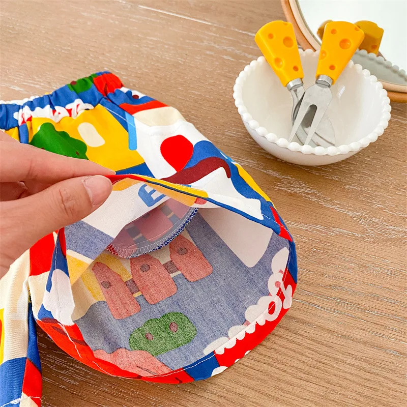 Летние детские новые милые и удобные дышащие свободные хлопковые шорты с принтом для маленьких домов для мальчиков и девочек, 2022