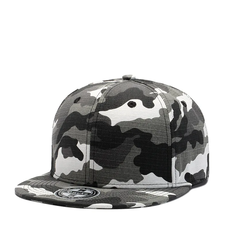Free Samples Outdoor Blank Sports Camo Snap back Flat Bill  Hip Hop Camouflage Snapback Hats Custom