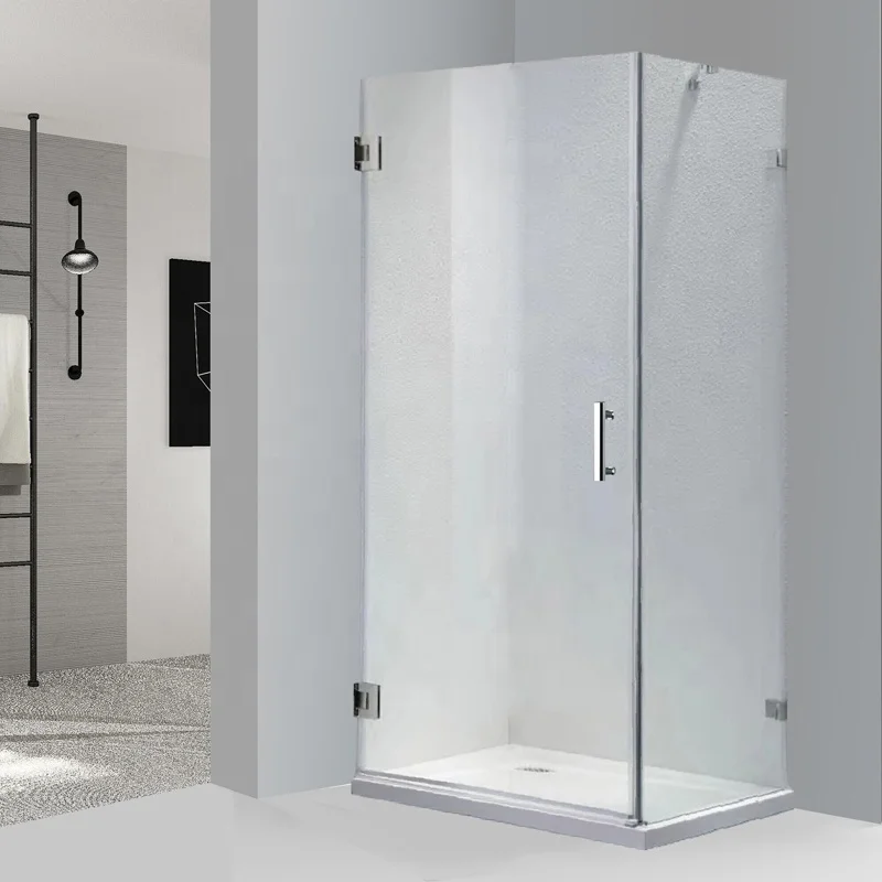 Прямая Продажа с фабрики 8 мм 10 закаленное стекло черная шарнирная ручка Безрамная душевая