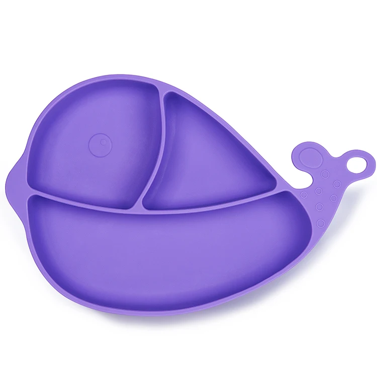 Termichy Whale Shape Eco-friendly Toddler Training Feeding Soft Silicone Baby Suction Plate