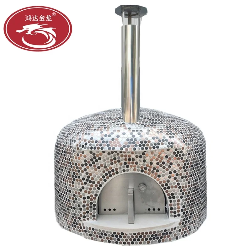 rotating big size wood fired pizza oven building material copper color commercial outdoor pizza oven for sale
