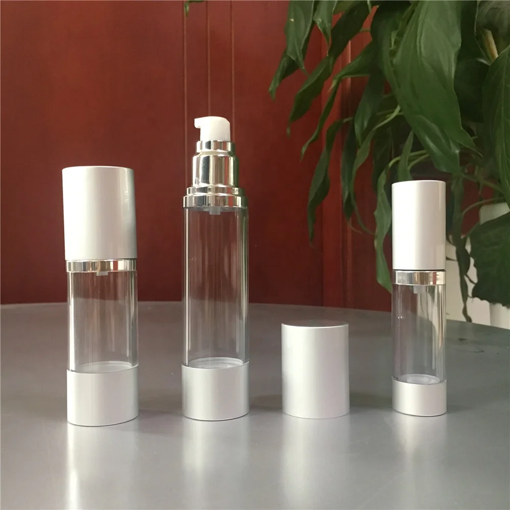 30 ml silver plastic airless pump bottle