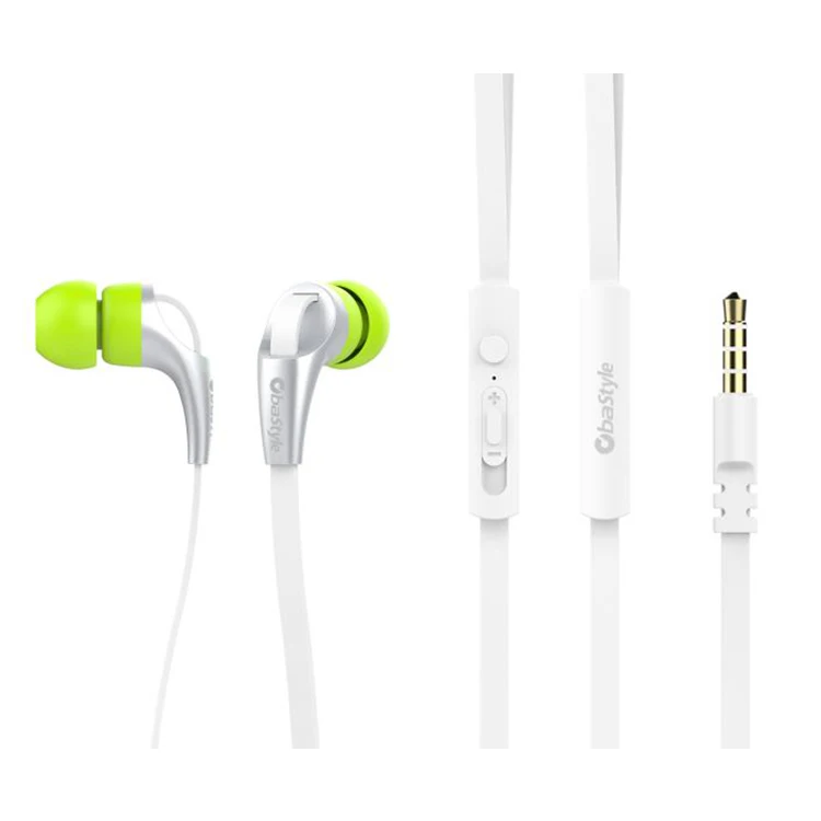 Light Weight In-ear Stereo Multicolor Earphone with Flat Cable