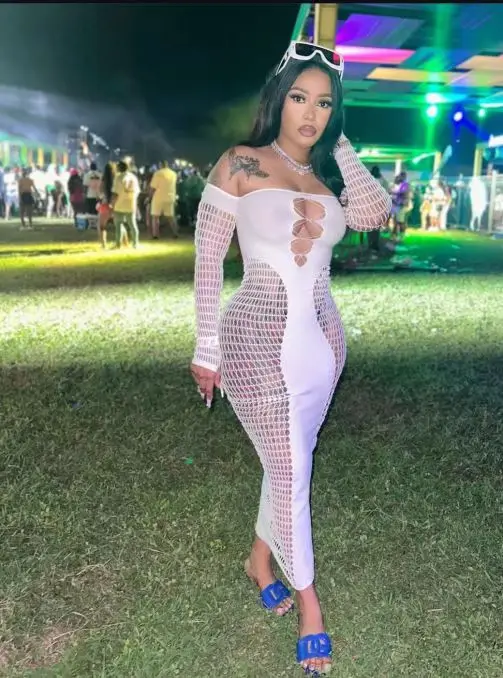 Women Hollow One Piece Beach Cover Up Long Skirt Swimwear Dress Crochet Knitted Side Split Beach Dress