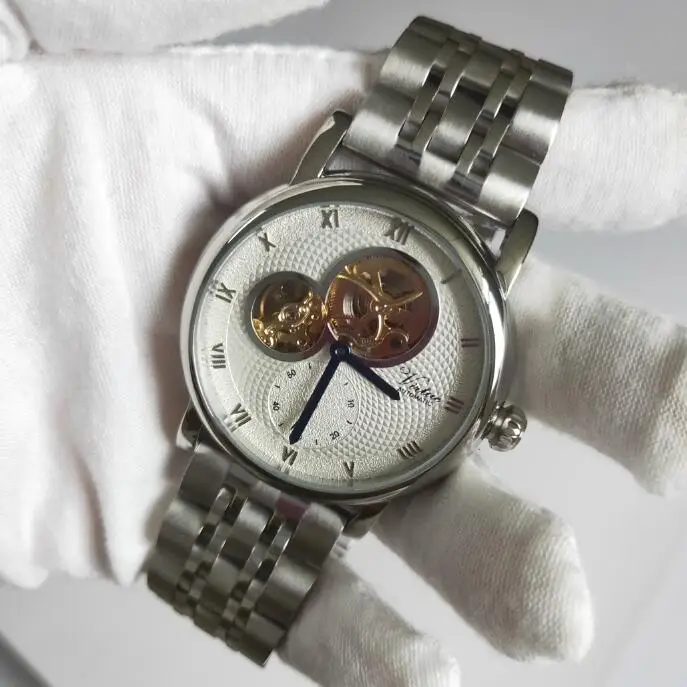 New Fashion Custom Hollow Out Men Wrist Watch Movement Mechanical Luxury Customized Logo Skeleton Winder Automatic Watches
