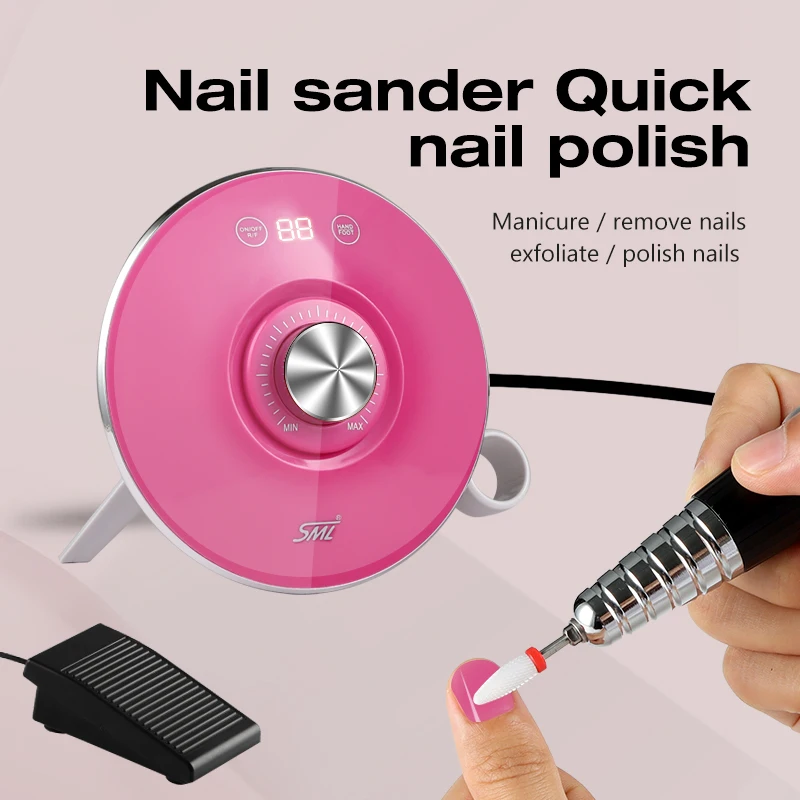 SML   Professional Electric Nail Drill Files Manicure 45000 Rpm Nail Drill Strong Machine Sander Nails