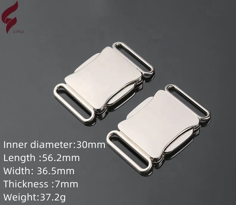 Lihui Strap Clips Metal Buckle Slide Adjustable Silver Shoulder Metal Belt Buckle For Backpack Luggage Bag Straps