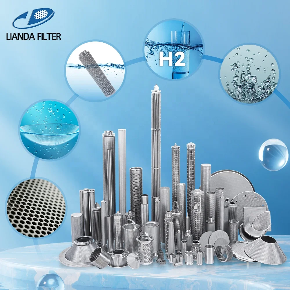 LIANDA stainless steel sintered filter cartridge metal filter stainless steel pleated filter for industrial oil filtration