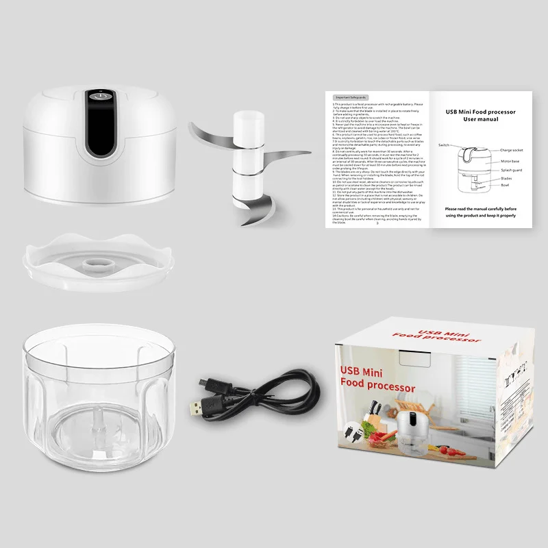 Multifunction Household Kitchen Usb Electric Mini Food Chopper For Vegetable Cutter Mixer Grinder