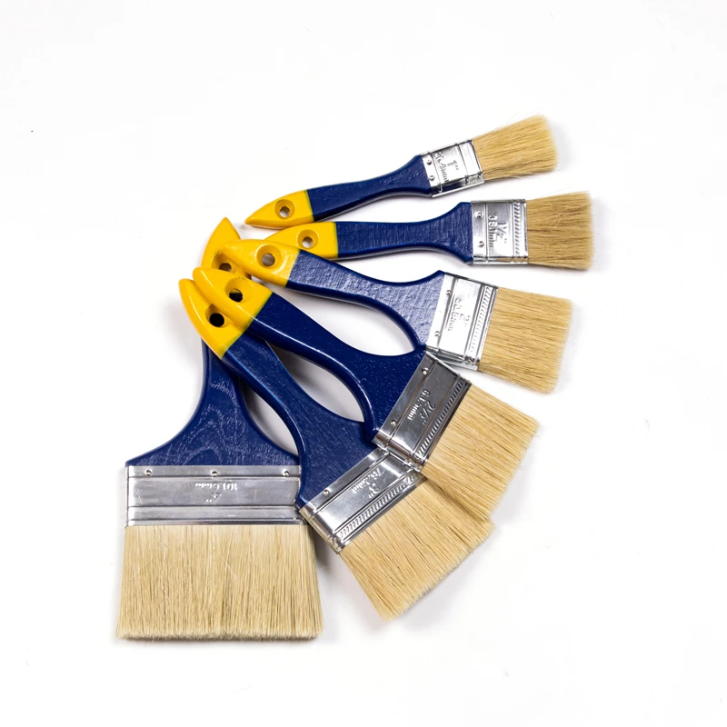 China Local Factory Wooden Handle Natural Soft  Bristle Brush  Small Paint Brush different size Brush bristle