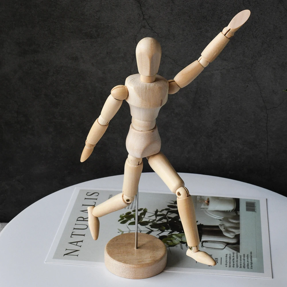 8 Inch 20CM Artist Drawing Flexible Jointed Wooden Human Body Manikin for Comic Sketching and Art Drawing