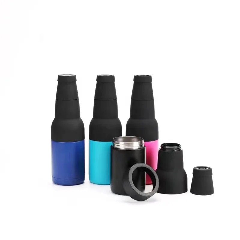 Double Wall Stainless Steel Vacuum Insulated Can Coole Thermo beer Tumbler 3-in-1 Beer Soda Bottle can cooler 12OZ with Beer Ope