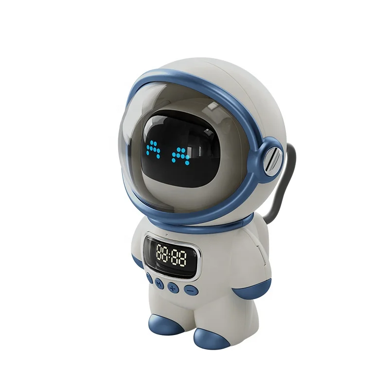 New Arrival Astronaut Design Alarm Clock  BT Speaker FM Radio TF Card Bedside Smart Wake up Table Clock