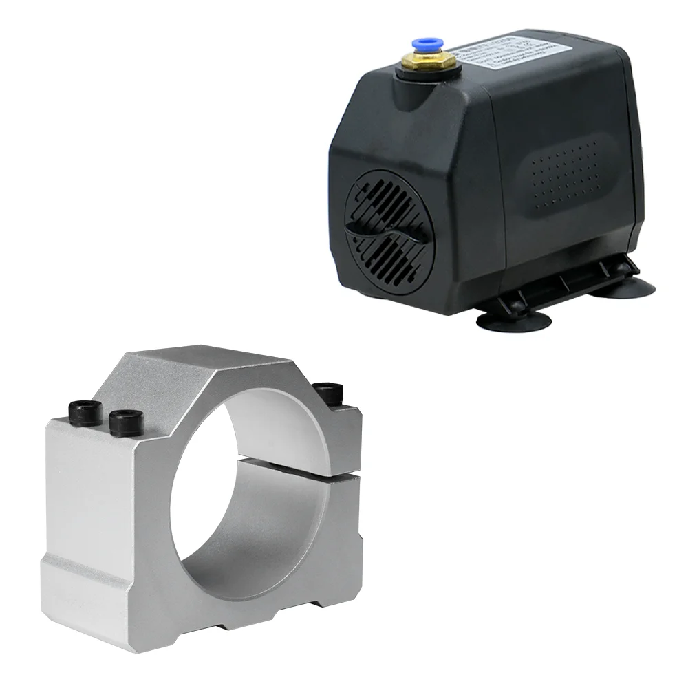 1.5KW Water Cooled Spindle 110V/220V/380V  + 1.5KW Inverter + 80mm Clamp + Water Pump/5m Pipe + 10pcs ER16  for CNC Wood Router