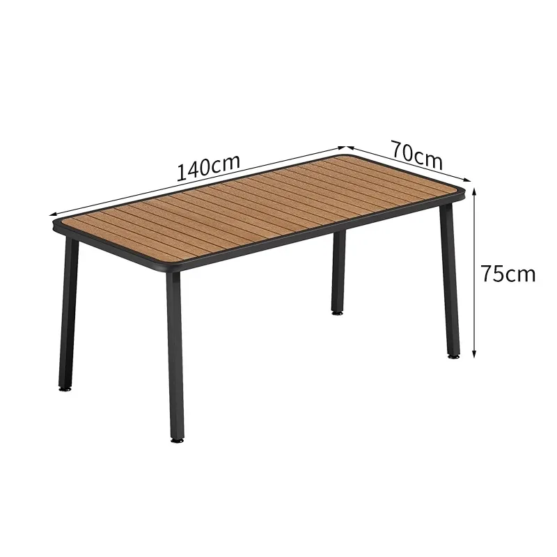 Waterproof Durable Resort Furniture Plastic Wood Restaurant Dining Patio Garden Outdoor Table