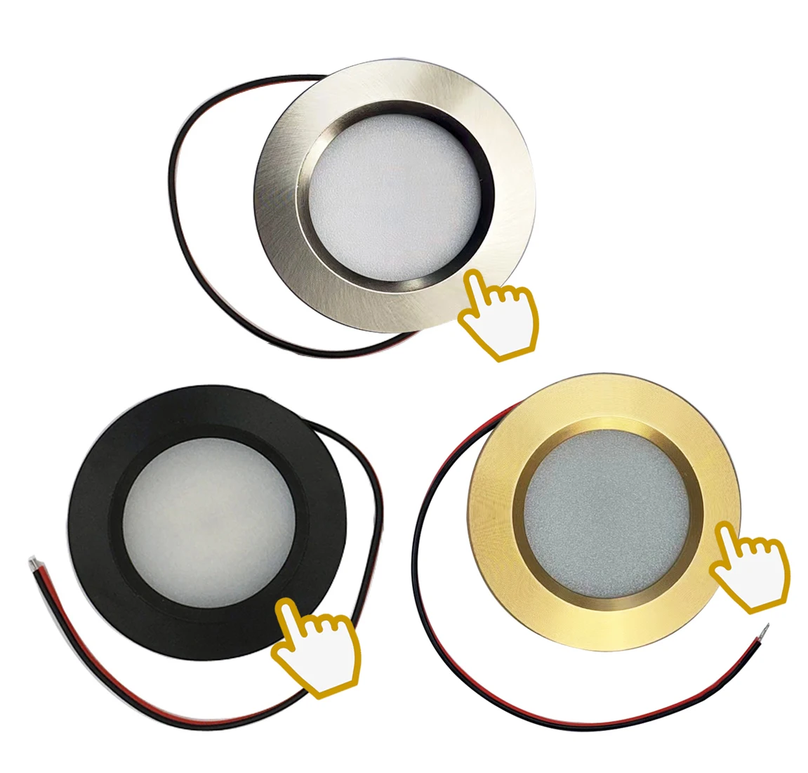 12V 24V Touch Switch 3W LED Spot Light Recessed Mini Downlight for RV Cammper Cabin Boat Smart Lamp