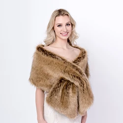 Hot selling winter poncho cape shawl long faux fur shawl
