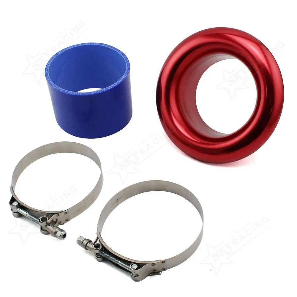 Aluminum 3 Inch Horn Cold Air Compressor Intake Suction Inlet Suction Inlet Funnel Turbo Kit