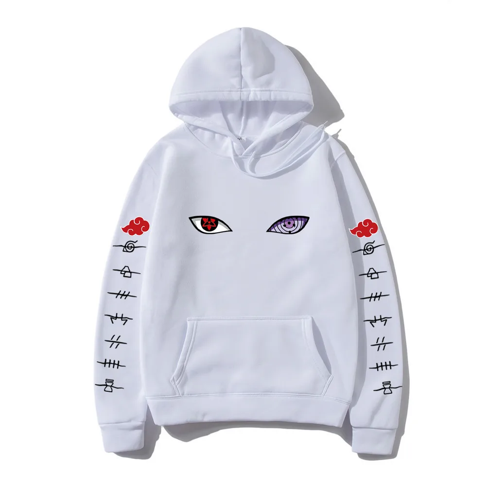 Fitspi Harajuku Anime Hoodies Men Women Uchiha Uzumaki Hatake Eyes Print Pullover Sweatshirt Hip Hop Streetwear Male Brand Tops